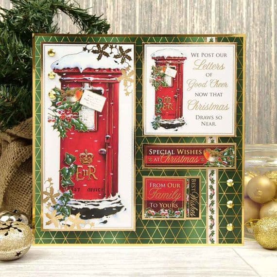 Sent With Good Cheer Post Box Die Cut Paper Craft Topper Sheet