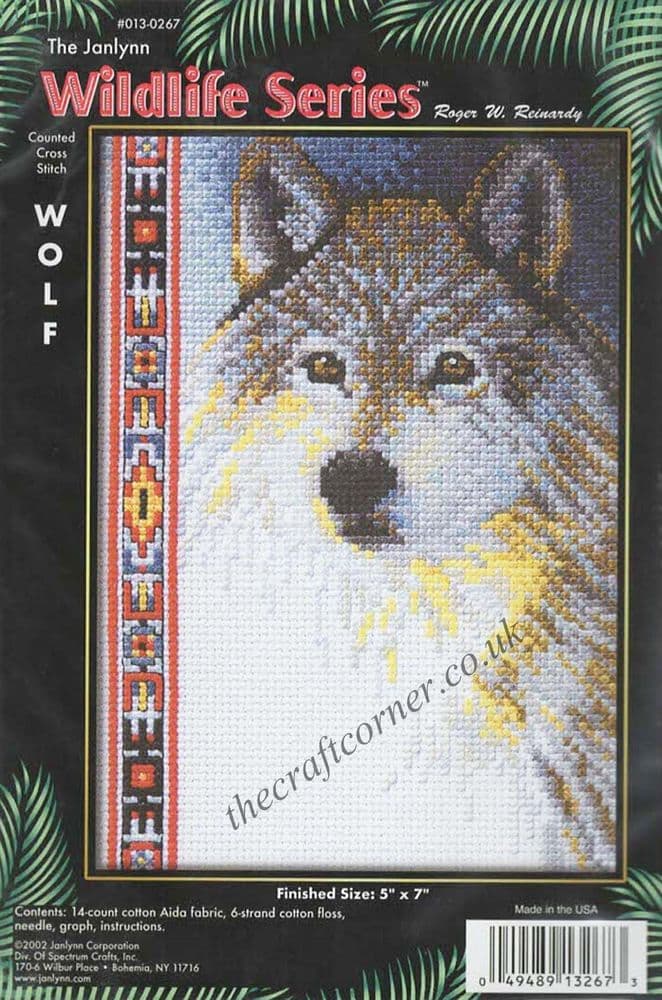 Wolf Counted Cross Stitch Kit From The Janlynn Wildlife Series