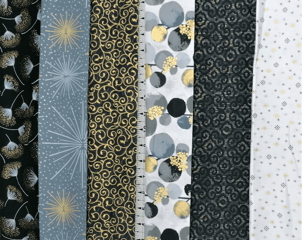 Hoffman Metallics Fat Quarter Pack/ Premium Cotton Quilting Patchwork