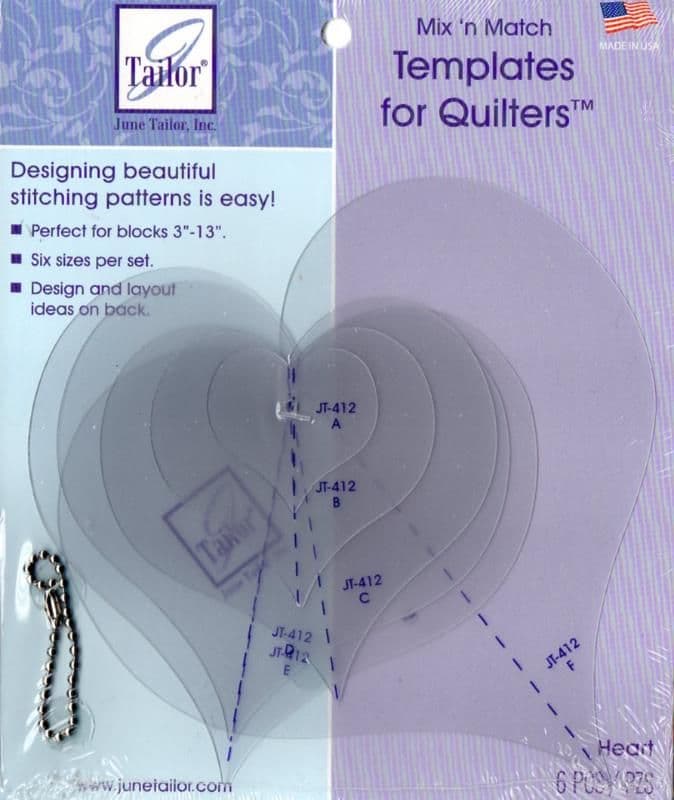 June Tailor Quilters Templates Hearts