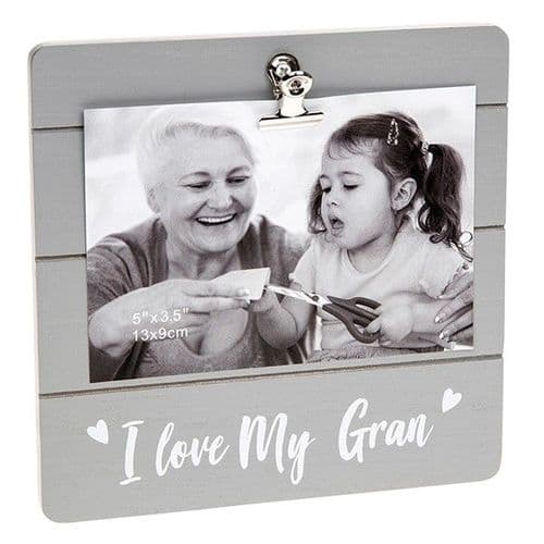 Cute Grey Clip Frame - I Love My Gran (030)