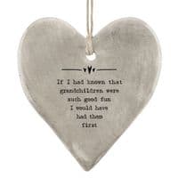 East of India - Rustic Hanging Heart - Grandchildren (7406)