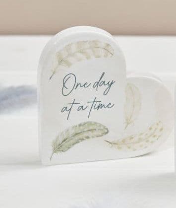 Langs - Ceramic Feather Memory Heart Block - One Day