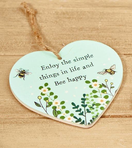 Langs - Ceramic Heart - Bee Happy