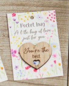 Pretty floral wood heart token- You're the best
