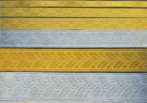 thumbnail image 2 of Braid General’s Officer’s Lace – Gold Mylar Oak Leaf 58mm Rank Marking Trim (R822) 2 of 5