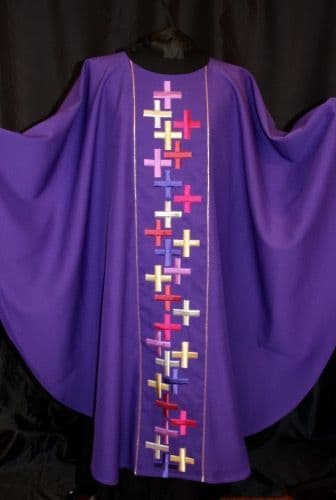 Multi Cross Embroidered Chasuble