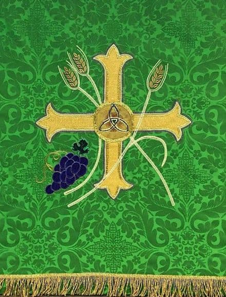 Trefoiled Trinity Cross with Wheat and Grapes