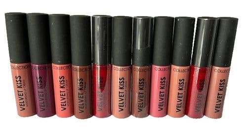 11 x Collection Velvet Kiss Moisturising Lip Cream |  7 SHADES | RRP £36