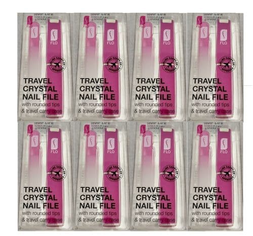12 sets Flo TRAVEL Crystal Nail File with rounded tips and case |  Wholesale