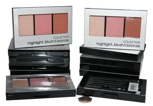 12 x Collection FACE SHAPER TRIO Highlight, Blush & Bronze Palettes | Blendable
