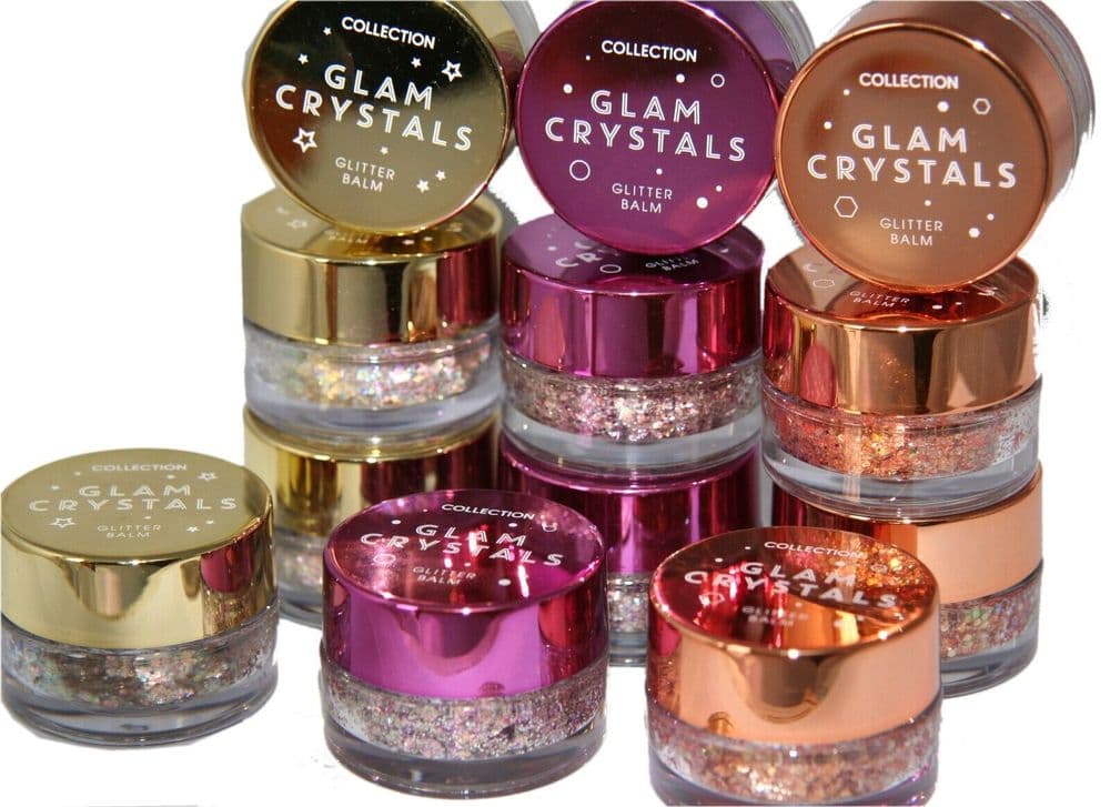 12 x COLLECTION Glam Crystals Glitter Balm 3 Shades RRP 60