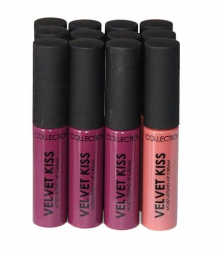 12 x Collection Velvet Kiss Moisturising Lip Cream | Caramel and Blackberry