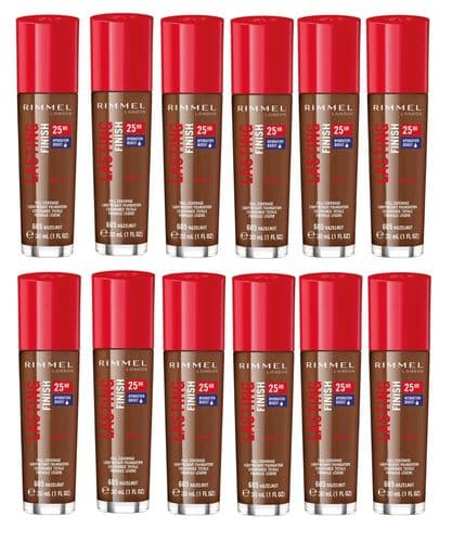 12 x Rimmel Lasting Finish 25 Hour Foundation | 605 Hazelnut | RRP £130