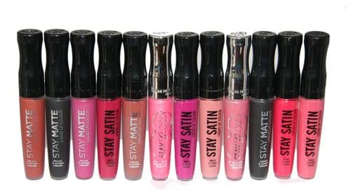 12 x Rimmel Stay Matte & Stay Satin Lip Gloss | Good selection of Shades | MIX 2