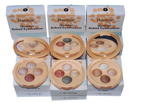 18 x Flormar Quartet Baked Eyeshadow | 3 Shades of 4 Shadows | New | Boxed