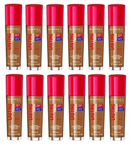 24 Bottles Rimmel Lasting Finish 25 Hour Foundation | 500 Toffee | RRP £260