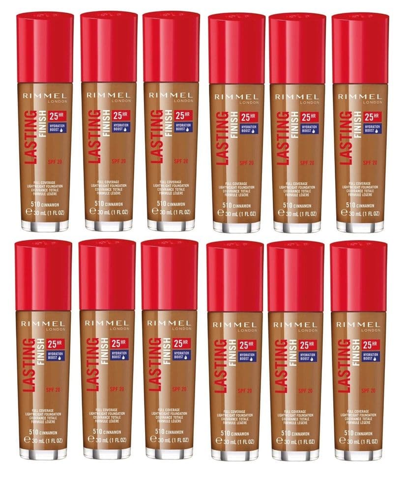 24 Bottles Rimmel Lasting Finish 25 Hour Foundation | 510 Cinnamon | RRP £260