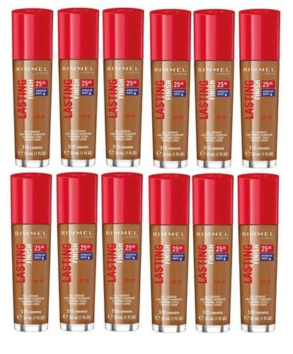 24 Bottles Rimmel Lasting Finish 25 Hour Foundation | 510 Cinnamon | RRP £260