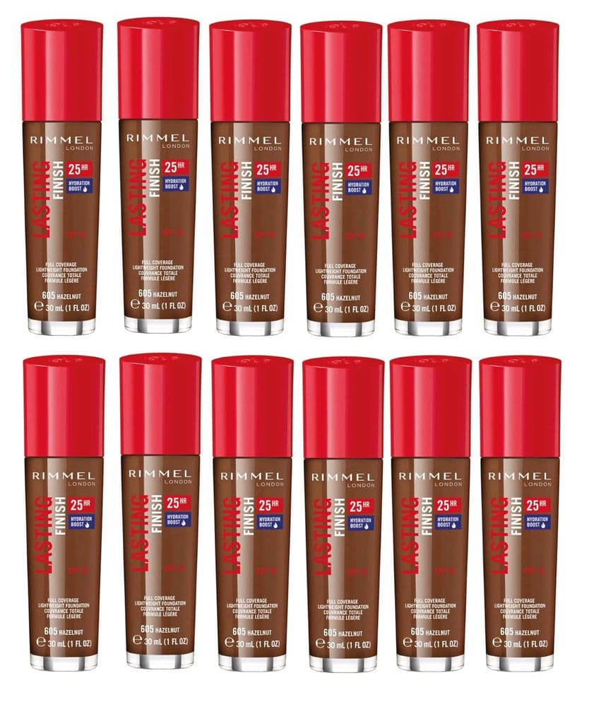 24 Bottles Rimmel Lasting Finish 25 Hour Foundation | 605 Hazelnut | RRP £260