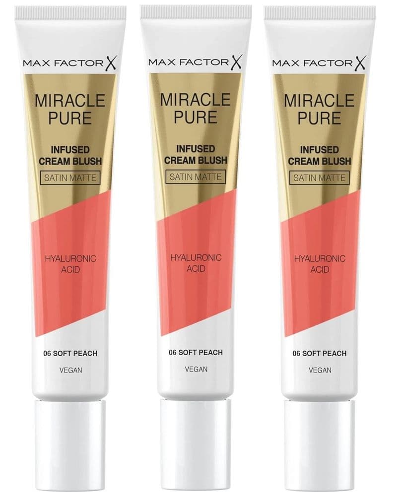 3 pcs Max Factor Miracle Pure Cream Blush Satin Matte | Soft Peach 06 |