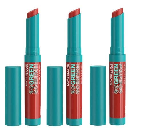 3 pcs Maybelline Green Edition Balmy Lip Blush with Mango Oil | 010 Sandlewood |