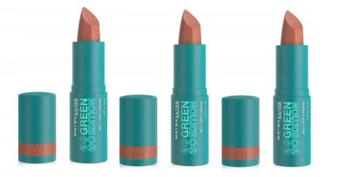 3 pcs Maybelline New York Green Edition Buttercream Lipstick  | 014 Sandy |