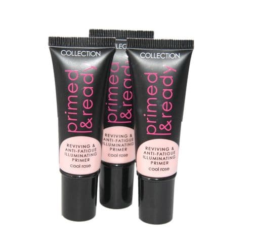 3 x Collection Primed & Ready Illuminating Primer | Cool Rose | Brand New