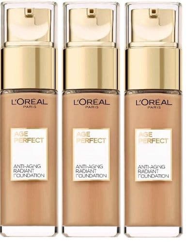 3 x L'Oreal Paris Age Perfection Radiant Foundation 30ml | 310 Rose Honey |