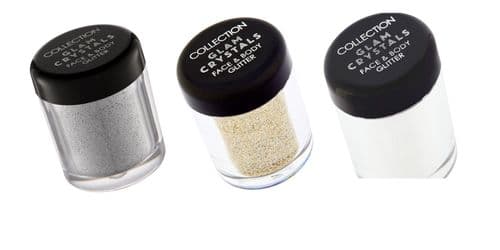36pcs Collection Glam Crystals Face and Body Glitter, 3 shades Inc Gold & Silver