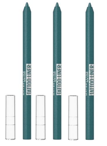 3pcs Maybelline Tattoo Liner Gel Pencil | Quick Drying | 814 Blue Disco |