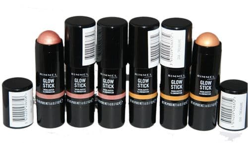 6 x Rimmel Glow Stick Highlighter | 2 Shades | Heat 003 & Treasure 004 RRP £48