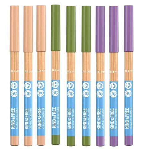 9 x Kind and Free Eyeliner | 3 Shades | Super-rich, High-color Impact | RRP £53