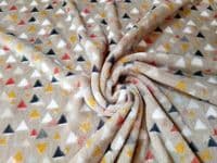 Double Sided Supersoft Cuddlesoft Fleece Fabric Material BEIGE TRIANGLE