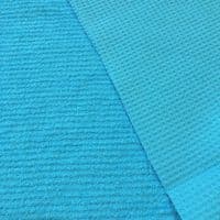Luxury Cotton Terry Toweling Waffle Pique Fabric Material - AQUA