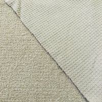 Luxury Cotton Terry Toweling Waffle Pique Fabric Material - BEIGE