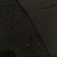 Luxury Cotton Terry Toweling Waffle Pique Fabric Material - BLACK