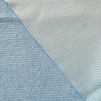 Luxury Cotton Terry Toweling Waffle Pique Fabric Material - BLUE