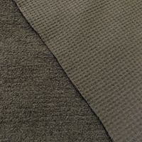 Luxury Cotton Terry Toweling Waffle Pique Fabric Material - DARK TAUPE