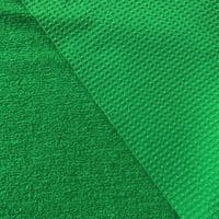 Luxury Cotton Terry Toweling Waffle Pique Fabric Material - EMERALD