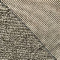Luxury Cotton Terry Toweling Waffle Pique Fabric Material - GREY TAUPE