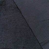 Luxury Cotton Terry Toweling Waffle Pique Fabric Material - NAVY