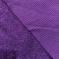Luxury Cotton Terry Toweling Waffle Pique Fabric Material - PURPLE