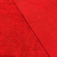 Luxury Cotton Terry Toweling Waffle Pique Fabric Material - RED