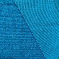 Luxury Cotton Terry Toweling Waffle Pique Fabric Material - TURQUOISE