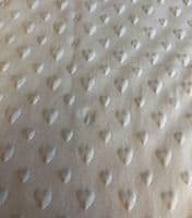 Luxury DIMPLE BABY HEARTS Cuddle Soft Fabric Material - IVORY