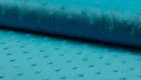 Luxury DIMPLE STARS Cuddle Soft Fabric Material - TURQUOISE