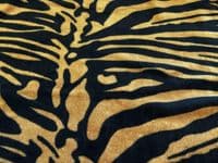 Luxury Double Sided Coral Cuddle Fleece Fabric Material - GOLD ZEBRA