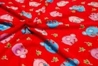 LUXURY Double Sided Supersoft Cuddlesoft Fleece Fabric Material - ELEPHANT RED