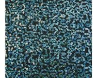 Luxury Sequin Dance Wear Stretch Fabric Material - BLACK TURQUOISE